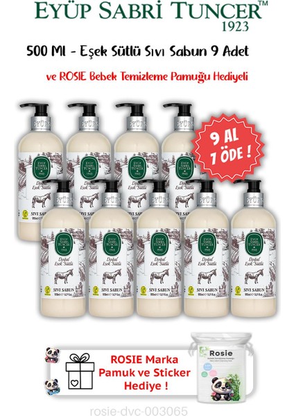9 Al 7 Öde Eşek Sütlü Sıvı Sabun 500 ml ve Rosıe Hediyeli