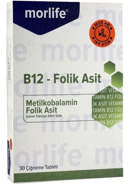 Mor Life Vitamin B12 Folik Asit 30 Çiğneme Tablet