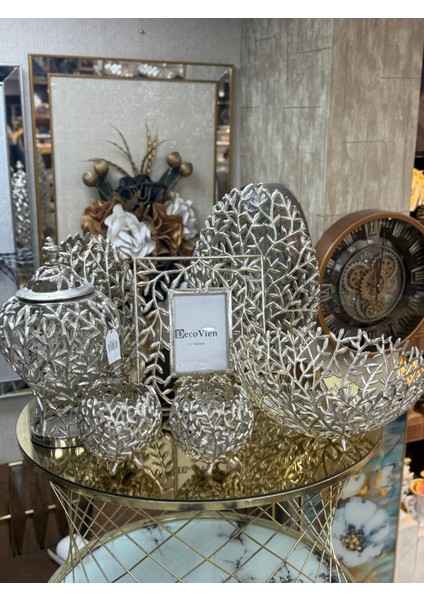 7 Parça Pirinç Gümüş Konsol Seti