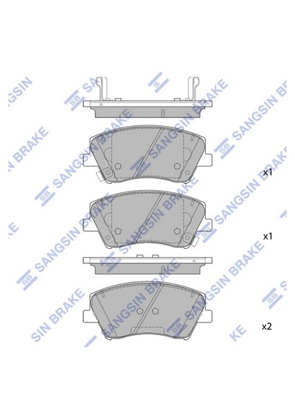 Sangsın SP1905 Ön Fren Balata Hyundaı Ionıq 1.6l G4LE Gdı Hybrid 17-> / Kıa Nıro 17-> 58101F2A00-58101F0A00-58101G2A10