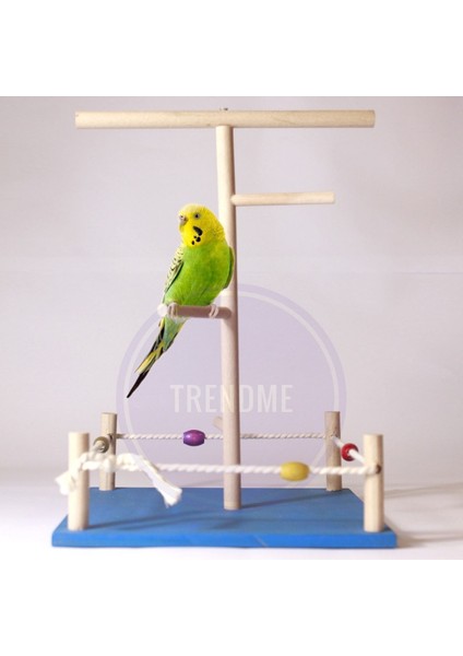 Trendme Ahşap Kuş Oyun Parkı 2 (Mavi)