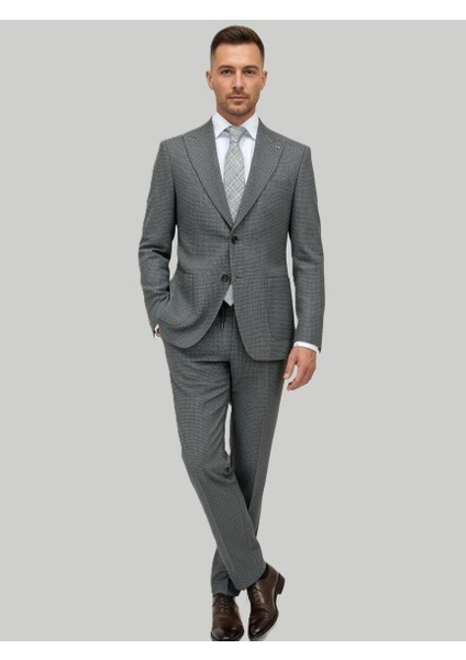 Yeşil Modern Fit Jogger Takım Elbise