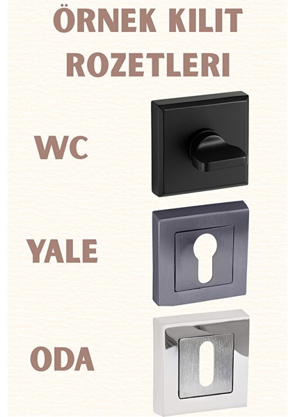Premium Ahenk Gizem Aynalı Kapı Kolu (Oda-Wc-Yale Kilit Tipleri)(Takım) Saten modelleri