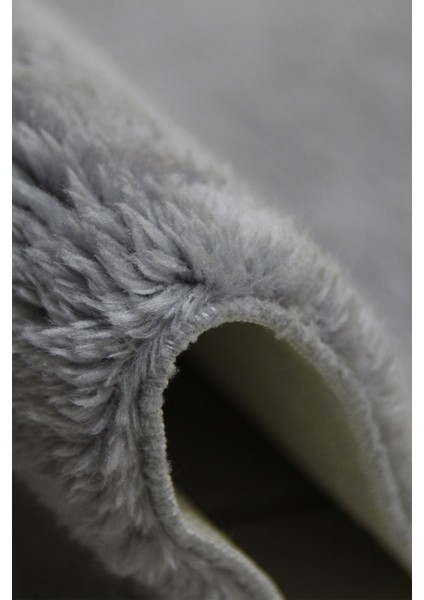 Grı Banyo Halısı Peluş Post Halı Klozet 2 Li Takımı 80X120 + 80X60 modelleri