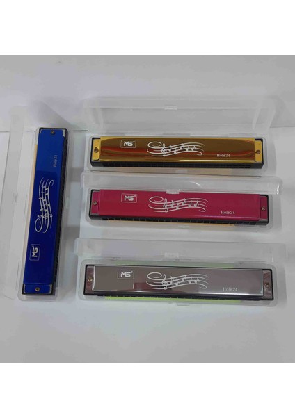 Ms 24 Çift Delikli Metal Mızıka,şeffaf Kutulu 18 cm 1 Adet Mızıka fiyatları