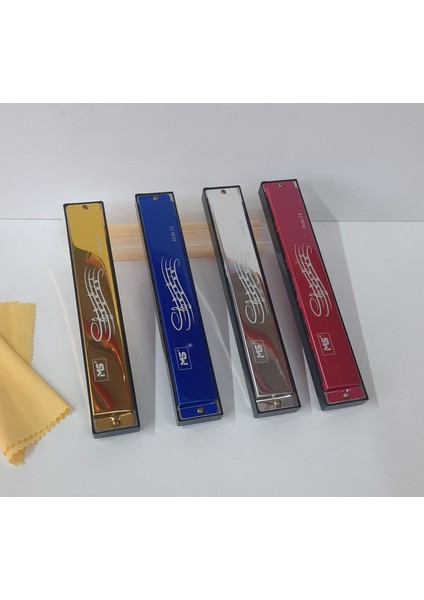 Ms 24 Çift Delikli Metal Mızıka,şeffaf Kutulu 18 cm 1 Adet Mızıka modelleri