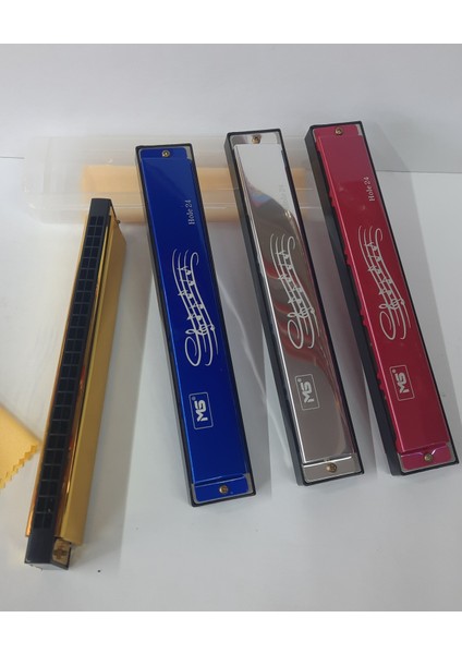 Ms 24 Çift Delikli Metal Mızıka,şeffaf Kutulu 18 cm 1 Adet Mızıka indirimleri