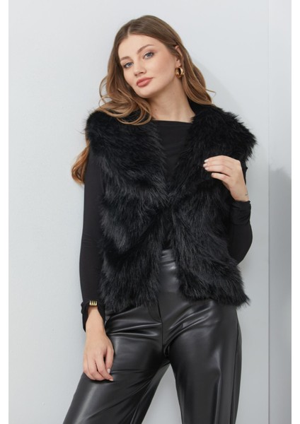 Astarlı Şal Yaka Suni Kürk Yelek fiyatları