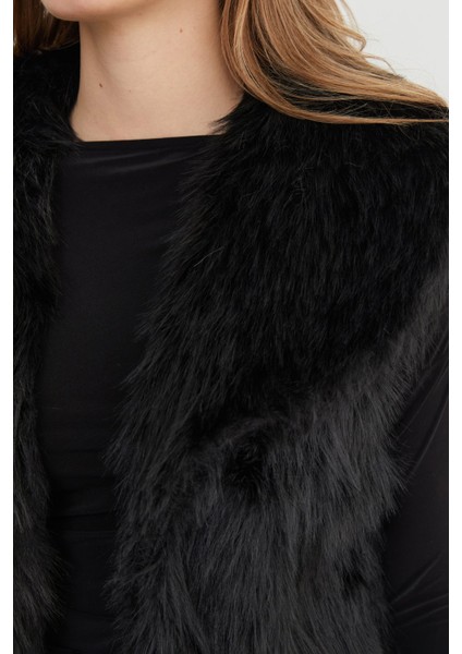 Astarlı Şal Yaka Suni Kürk Yelek