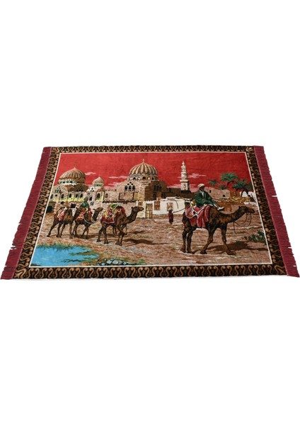 Doğa Tasvirli Deve Kervanı Temalı Duvar Halısı 0575 - Yeni - Çok Renkli modelleri