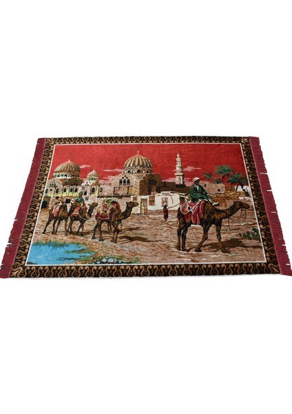 Doğa Tasvirli Deve Kervanı Temalı Duvar Halısı 0575 - Yeni - Çok Renkli indirimleri