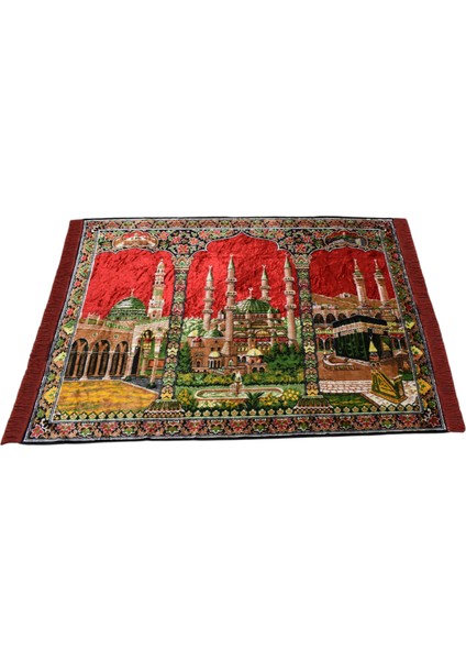 Manzara Kutsal Belde Tasvirli Camili Duvar Halısı 0649 - Yeni - Kırmızı fiyatları