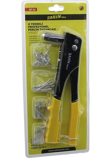 Perçin Tabanca Makine Seti = 4 Boy Uç = 2.4- 3.2 - 4 - 4.8 + 4 Boy Kalınlık x 10PCS=40PCS Iğn