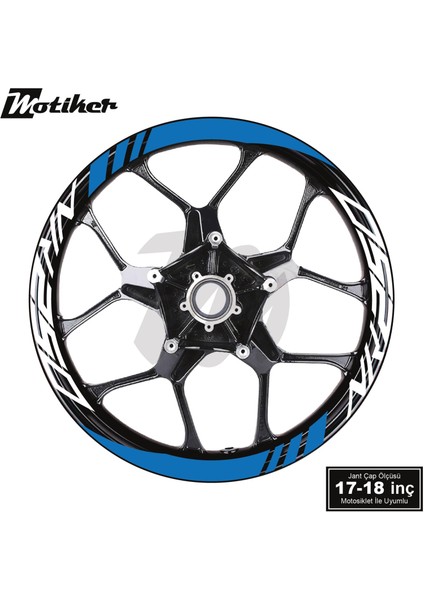 Cfmoto NK250 Geniş Jant Sticker Modeli 16'lı Mavi Beyaz