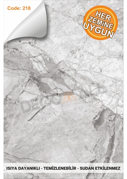 Suya Dayanıklı Mutfak Banyo Zemin Mermer Mobilya Fayans Yapışkanlı Folyo Kaplama Code 218
