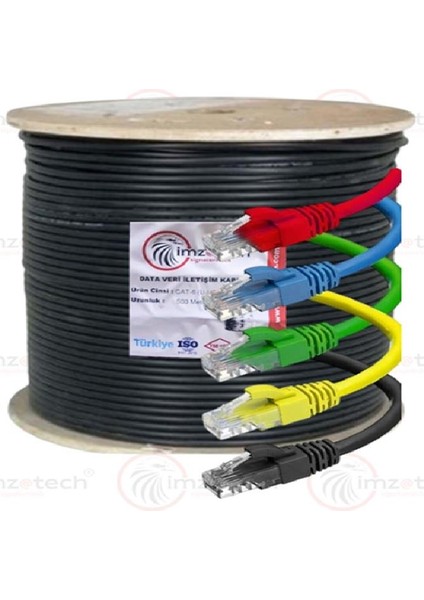 Imzatech Cat-6 (U/utp) 23 Awg Pe Network Kablosu 500'LÜK Siyah
