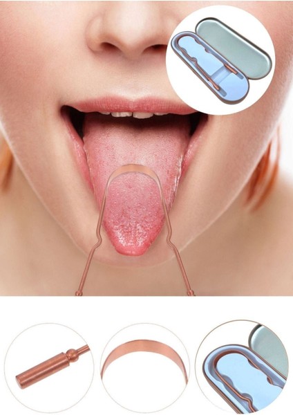 Bakır Oil Pulling Yağ Çekme Dil Plak Temizleme Aleti Dil Fırçası Sıyırıcı Dil Kaşığı fiyatları