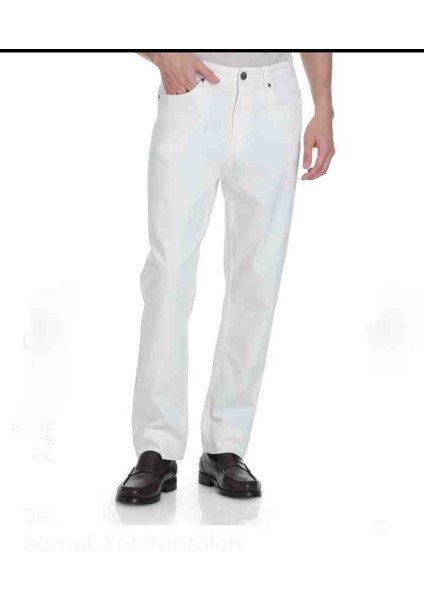 Beyaz Regular Pamuk Kot Pantolon fiyatları