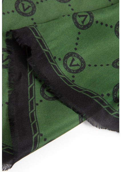 % 100 Ipek V Logo Desenli Zümrüt Yeşili Renkli 90X210 Şal fiyatları