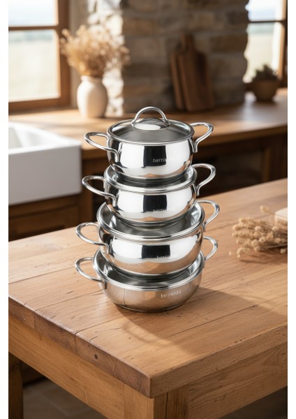 Sonora Indüksiyon Tabanlı 8 Parça Çelik Tencere Seti fiyatları