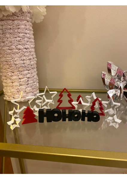 Smilechild Yılbaşı Dekorasyon Hohoho Yıldızlar ve Yılbaşı Ağaçları 17 Parça 3-6 cm fırsatları