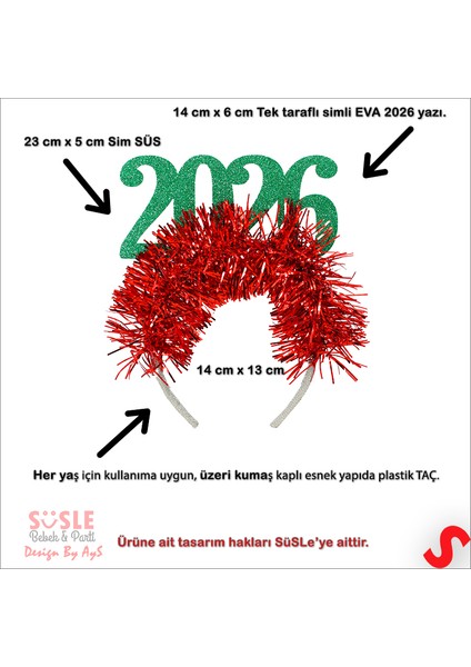 Yılbaşı 2026 Simli Taç - Yeşil fiyatları