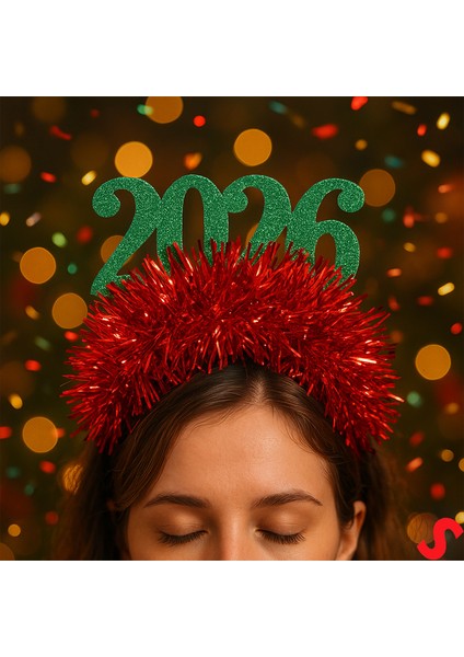 Yılbaşı 2026 Simli Taç - Yeşil modelleri