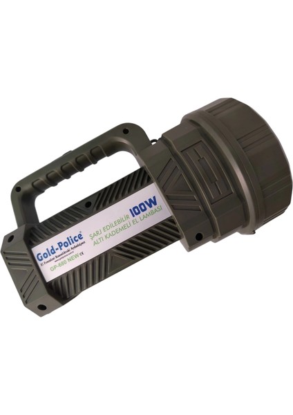 Gold Police GP-680 Şarjlı El Feneri Projektör 100 Watt fiyatları