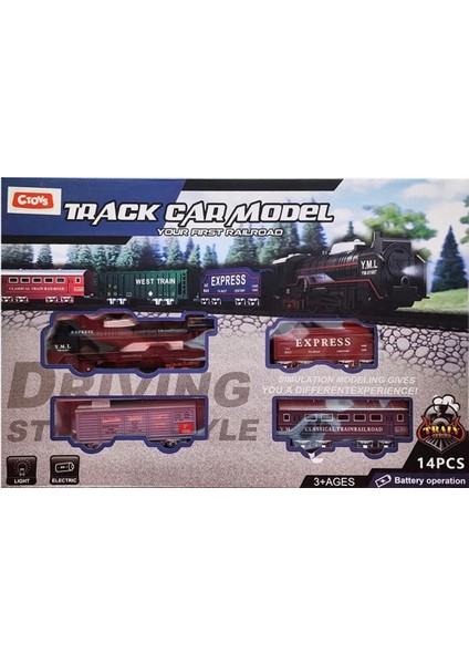 Oyuncak Işıklı ve Pilli Lokomotif Tren Set CTOY-2215-2