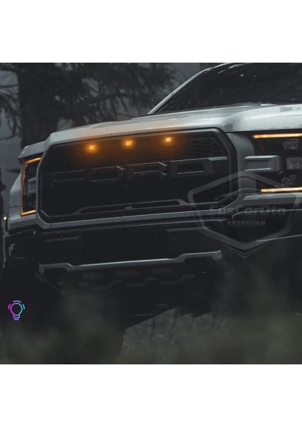 Üniversal Oto Rgb Ön Panjur Ledi App Kontrollü Araç Ön Izgara Aydınlatma Off Road Suv Dekoratif Panjur Lambası 4\'lü 12V ONG66