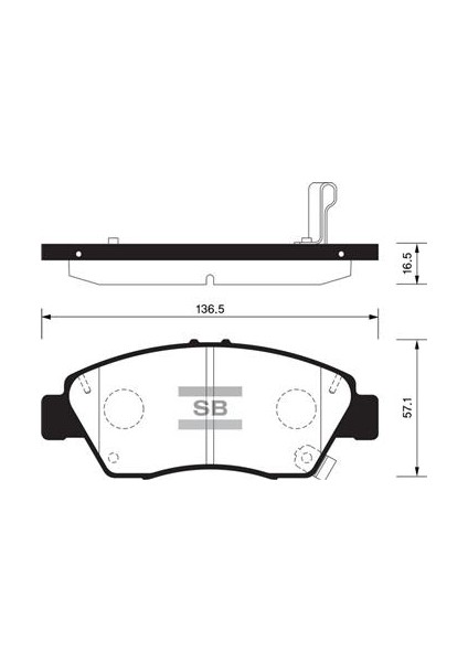 Sangsın SP1435 Ön Fren Balata Büyük Tip Honda Cıvıc 1.6l B16A2 Vtec 16V 160HP 96-98 / 1.4l D14 3 Kapı - Hatchback 01-05 Kalınlık : 16.50 mm 45022SR3V11-45022SR3V12-45022TR2A01