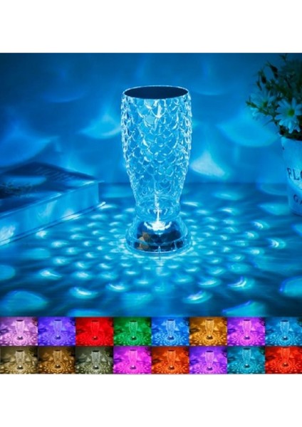 Kristal Masa Lambası Rgb Renk Değiştiren Gece Lambası 16 Renk ve 4 Mod Dokunmatik Kontrol fiyatları