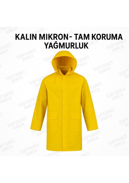Pvc Kalın Yağmurluk Kapüşonlu 0.32 Mikron Kalınlık Fermuarlı Çıtçıtlı Su Geçirmez Iş Tipi Yağmurluk modelleri