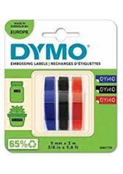 Dymo S0847750 Kabartma Şerit, 9 Mmx3 mt 3 Lü Bls K-S-M fiyatları