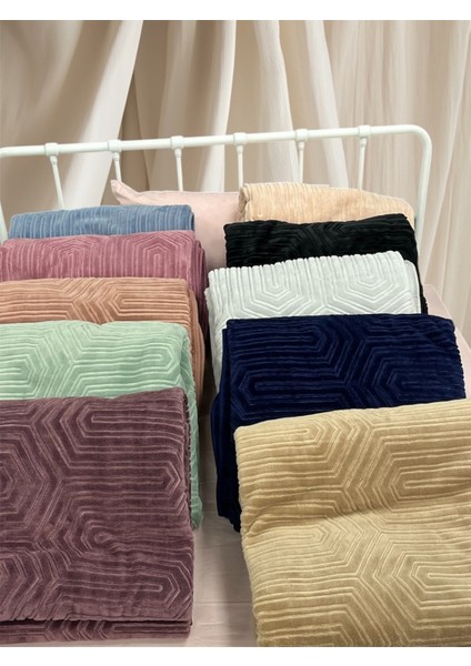 Tek Kişilik Battaniye Kalın Embos Yeşil modelleri