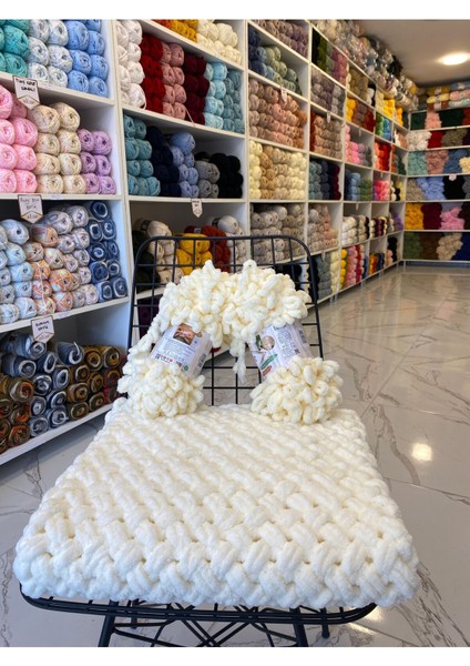 Yumuşacık Kalın Örgü Bebek Battaniye – El Örgüsü Premium Seri fiyatları