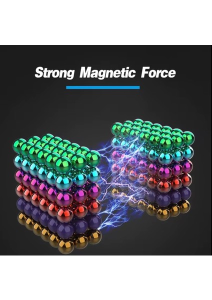 216 Adet 5mm Manyetik Top Seti Sihirli Miknatisli Küp Yapi Oyuncak Stres Rahatlama Eglenceli
