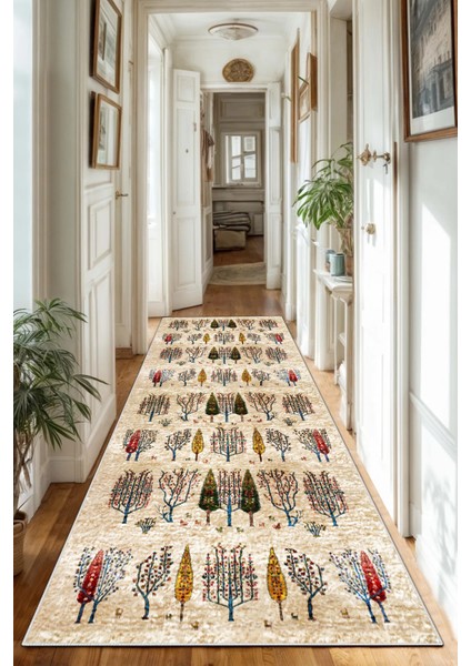 Yüksek Kaliteli Çok Renkli Kaymaz Taban Kalın Dokulu Halı ve Yolluk Seti