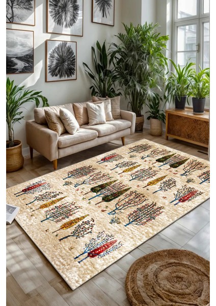 Yüksek Kaliteli Çok Renkli Kaymaz Taban Kalın Dokulu Halı ve Yolluk Seti fırsatları