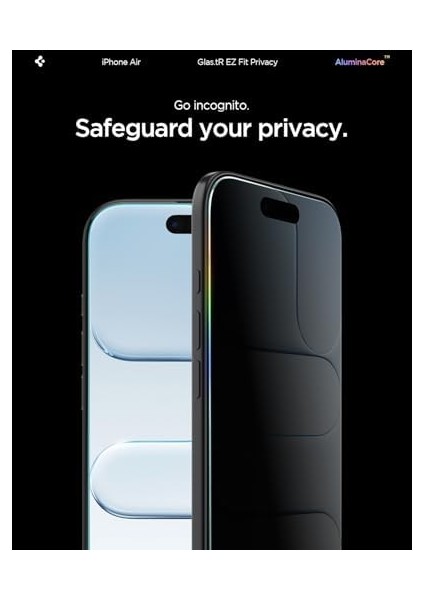 Air ile Uyumlu Hayalet Cam Ekran Koruyucu Aluminacore™ Iyonlaştırılmış Güçlendirilmiş Cam Teknolojisi Kolay Kurulum Glas.tr Ez Fit Privacy Hd (2 Adet) - AGL09862 modelleri