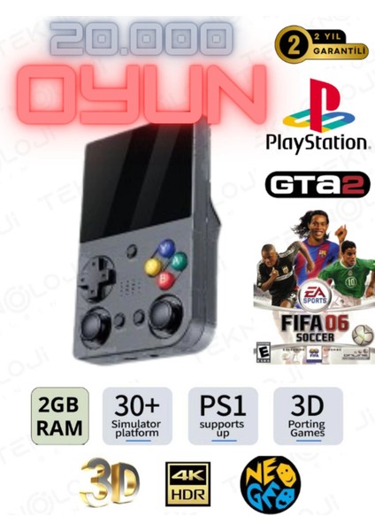 El Atarisi 3.5 Ultrahd Ekran Gamepad Retro Atari Psp/ps1/neogeo Fıfa Gta 20.000 Games Oyun Konsolu