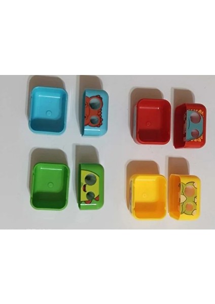 Renkli Kalemtraş Geniş Hazneli Çift Açacaklı (4ADET) fiyatları