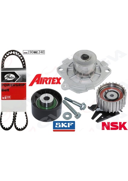 Devirdaimli Eksantrik Gergi Kiti 190X240 Bravo 96 Doblo 01 Marea 99-02 -Idea 04 1.9jtd KTB317 Almla