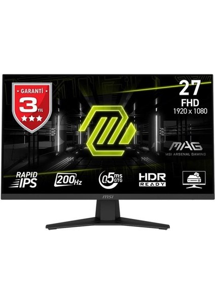 Msı 27" IPS Mag 274F 0.5ms 200Hz Hdmı-Dp Gaming Monitör (1920 x 1080)