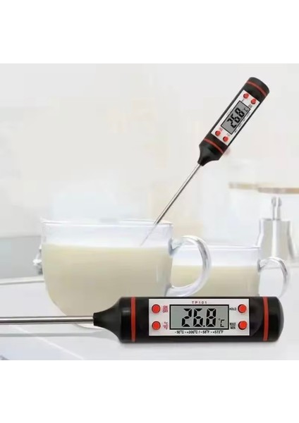 Dijital Gida Termometresi - Yogurt Süt Su Mama Et ve Yiyecek Sicaklik Yemek Isi Ölçer Paslanmaz fiyatları