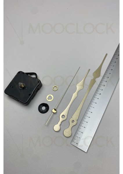 Sessiz Duvar Saati Mekanizması, 14 mm Şaft, Akrep-Yelkovan-Saniye, Askılı, Altın Renk fiyatları