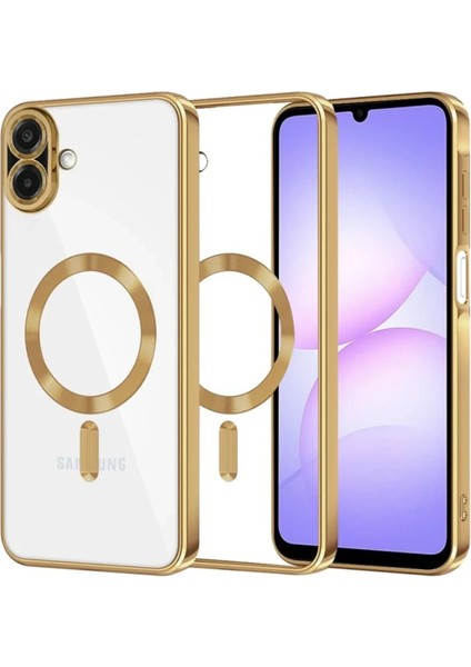 Nrtmsa Newface Samsung Galaxy A07 Kross Magneticsafe Kapak - Gold