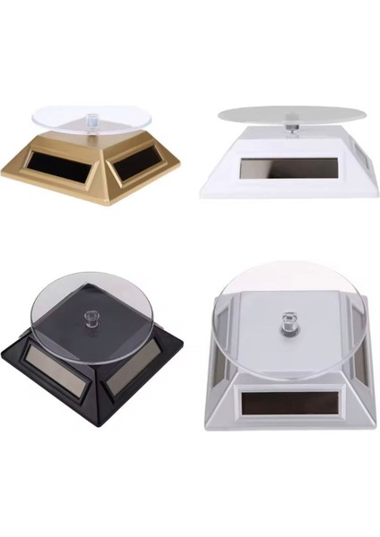 Güneş Enerjili Solar 360 Derece Dönen Vitrin Stand Döner Tabla Gold modelleri