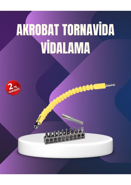 12 Parça Vidalama Uç Seti Akrobat Tasarım Dayanıklı Metal