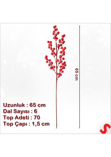 Yapay Kokina Dalı, 65 cm 6 Dal 70 Meyveli fiyatları